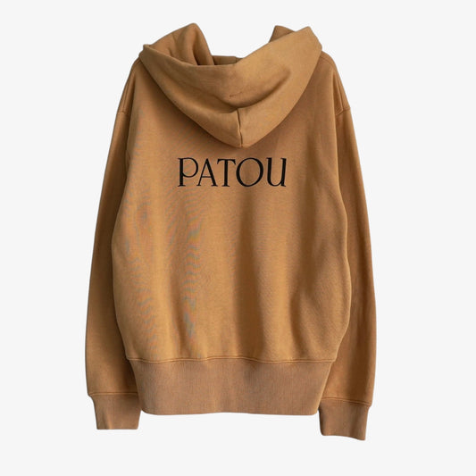 PATOU Patou Back Logo Ribbon Full Zip Hoodie Camel S Tops