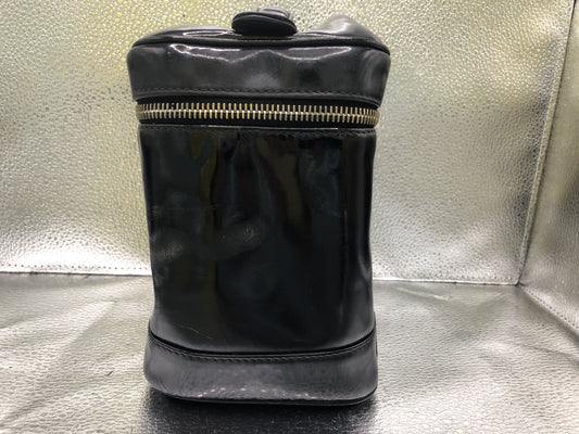 CHANEL Coco Mark Vertical Unclear Seal Guarantee Card with Charm Patent Leather Black Vanity Bag