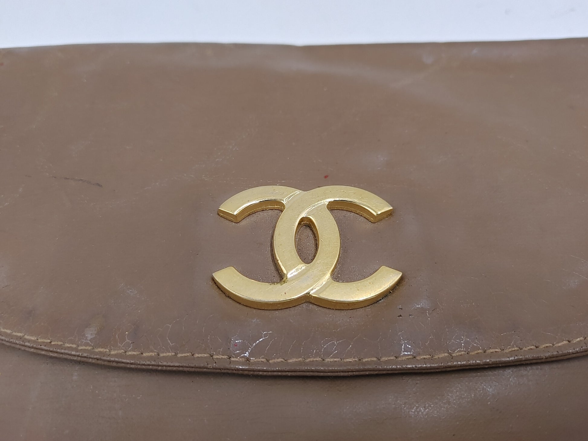 CHANEL Cocomark Rubber Brown Pouch