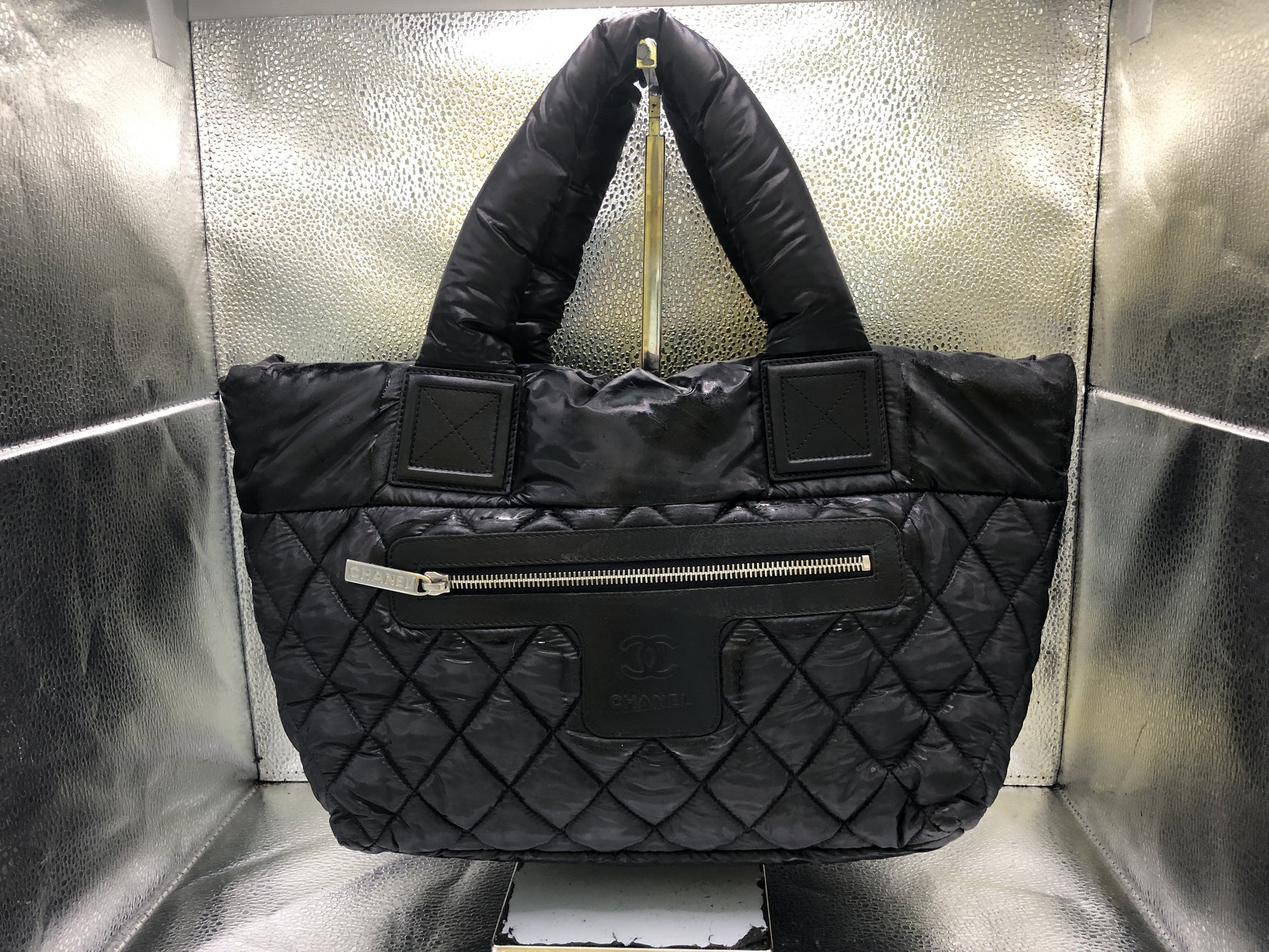 CHANEL Coco Small Seal 14070976 Nylon Black Tote Bag