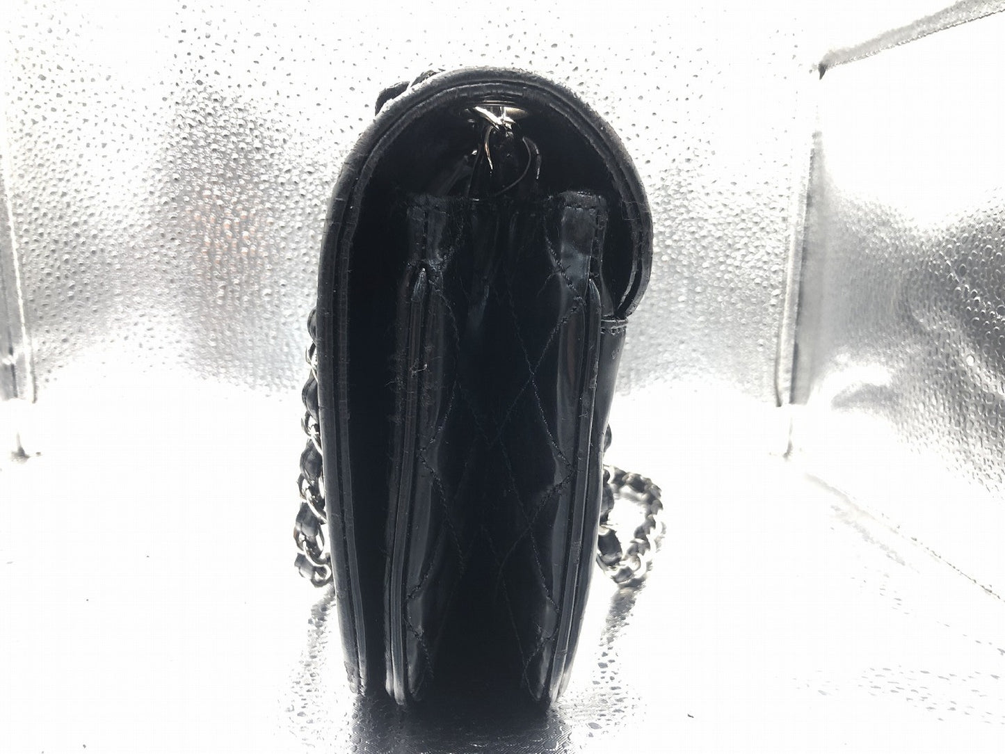 CHANEL Cocomark Seal 14177165 Patent Leather Black Shoulder Bag with Guarantee Card