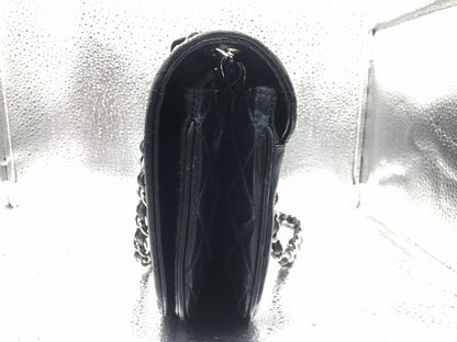 CHANEL Cocomark Seal 14177165 Patent Leather Black Shoulder Bag with Guarantee Card