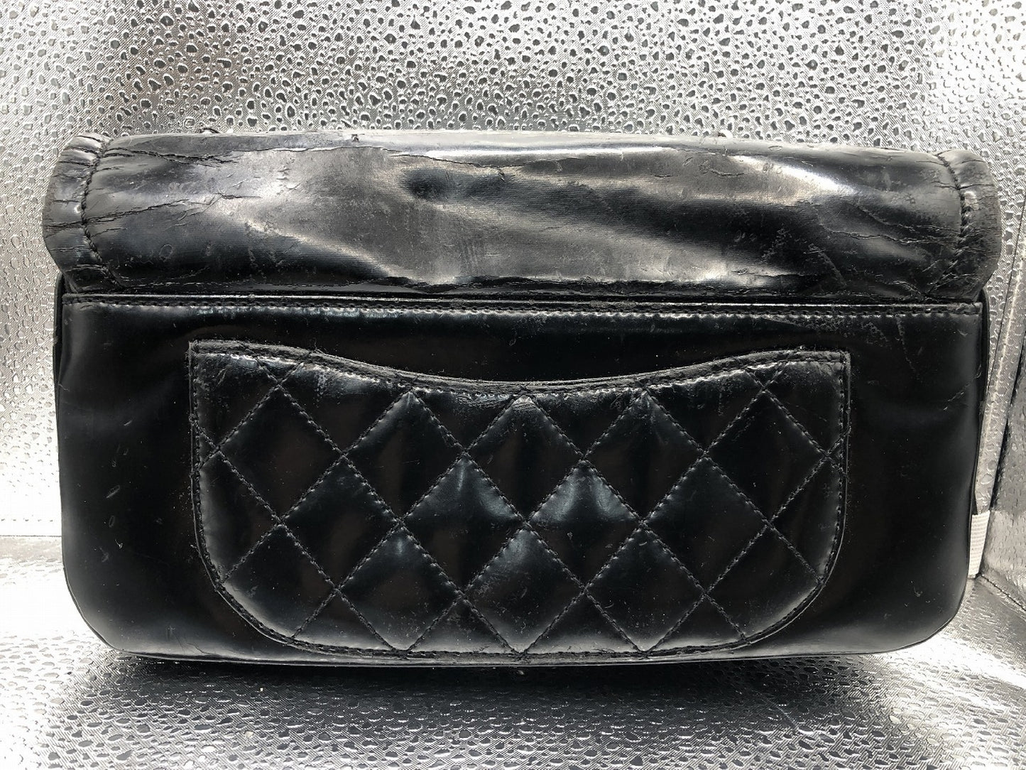 CHANEL Cocomark Seal 14177165 Patent Leather Black Shoulder Bag with Guarantee Card