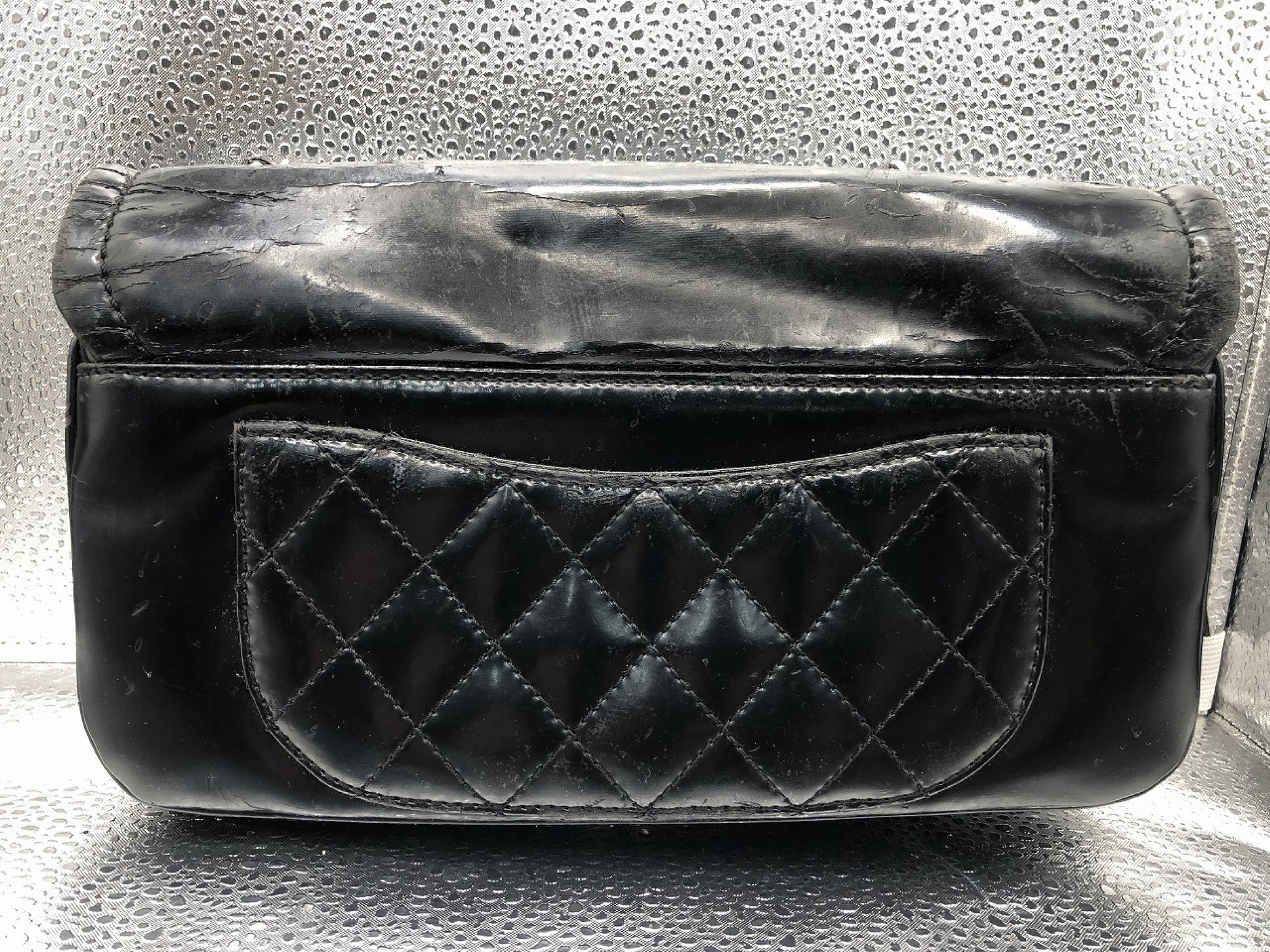 CHANEL Cocomark Seal 14177165 Patent Leather Black Shoulder Bag with Guarantee Card