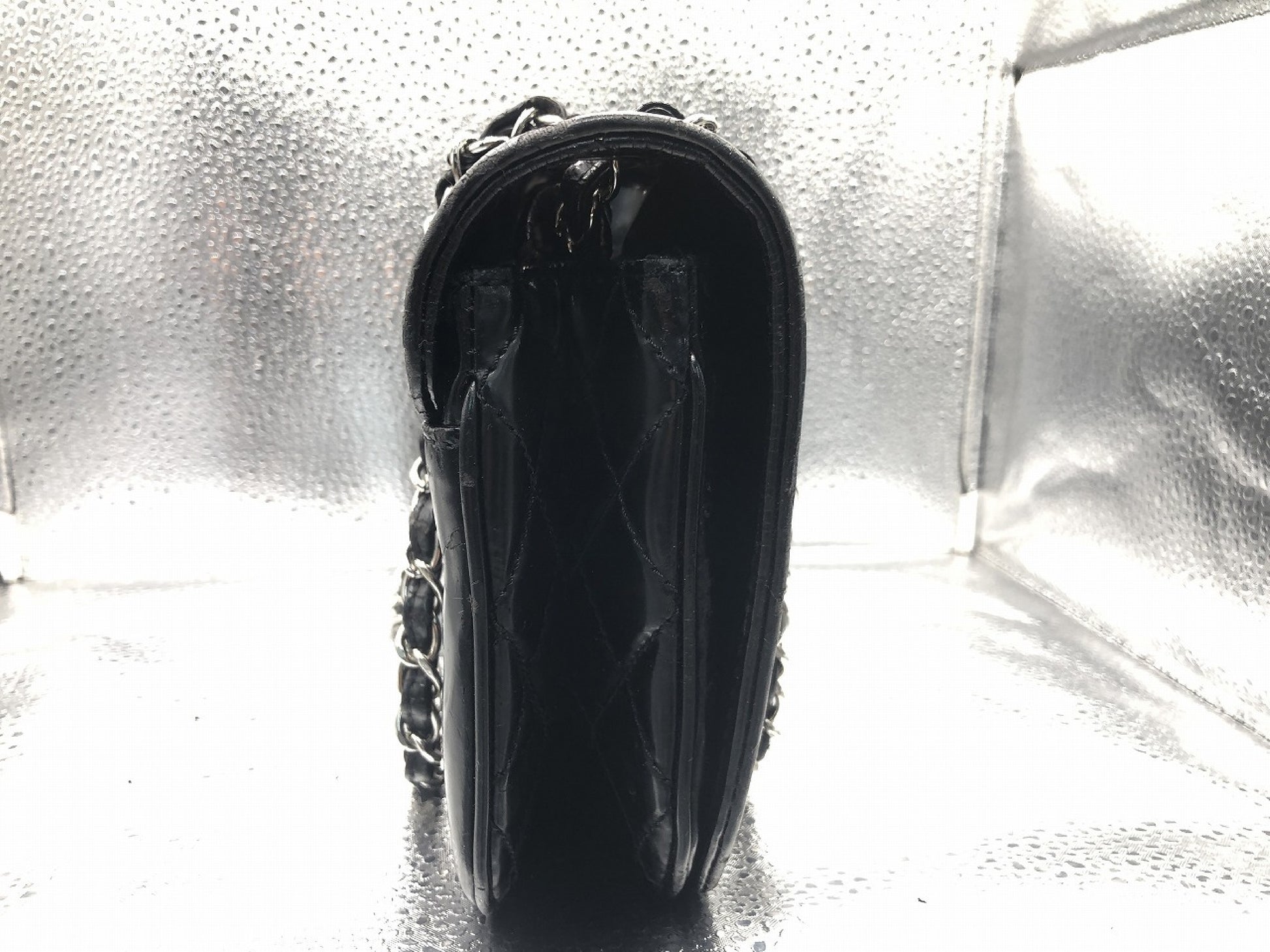 CHANEL Cocomark Seal 14177165 Patent Leather Black Shoulder Bag with Guarantee Card