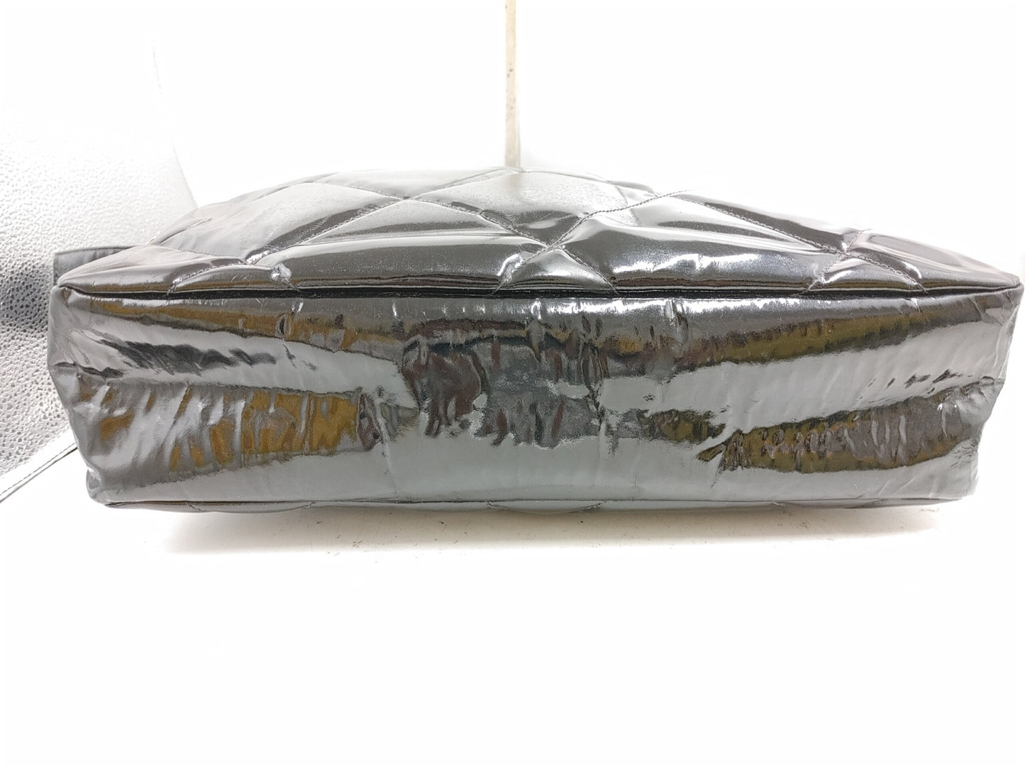 CHANEL Matlasse Seal 4147101 Patent Leather Black Shoulder Bag