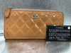 CHANEL Matlasse L-Zipper with Serial Seal 17289952 with Guarantee Card Patent Leather Orange Wallet