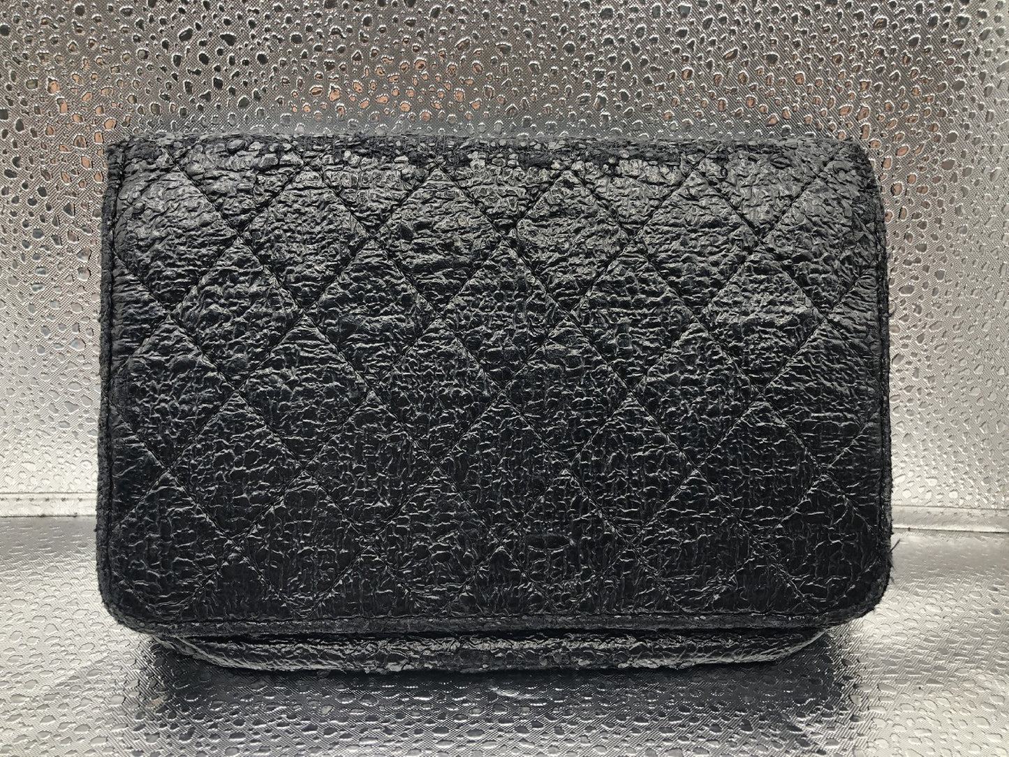 CHANEL Matlasse Seal with 17521251 Coated Tweed Black Shoulder Bag