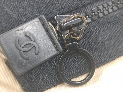 CHANEL Sportline Coco Mark Seal Mark Nylon Off-White x Black Waist Bag