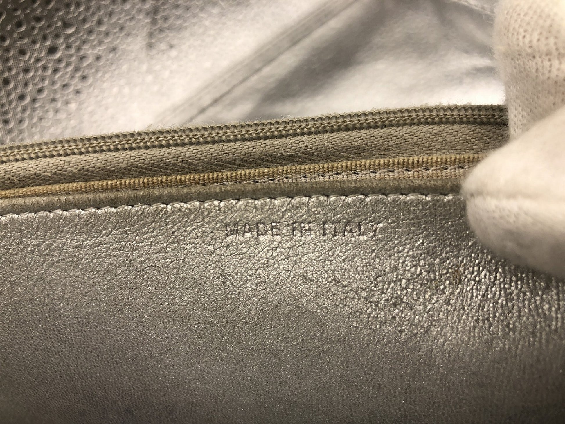 CHANEL Matlasse Chain Shoulder Wallet Metal Plate Lambskin Silver Shoulder Bag