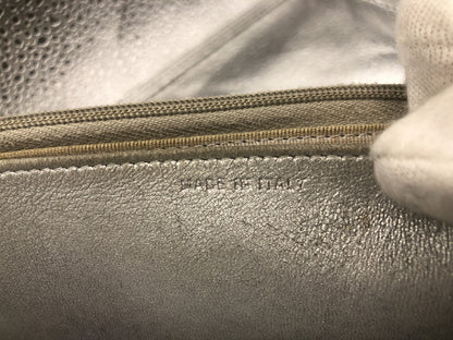 CHANEL Matlasse Chain Shoulder Wallet Metal Plate Lambskin Silver Shoulder Bag