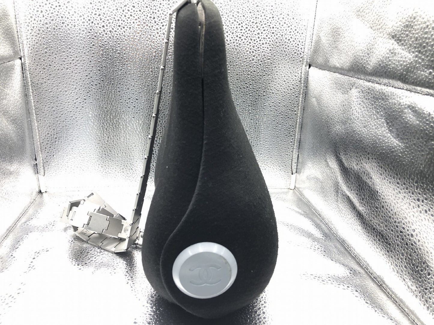 CHANEL Hip Bag Suede Black Handbag with Strap