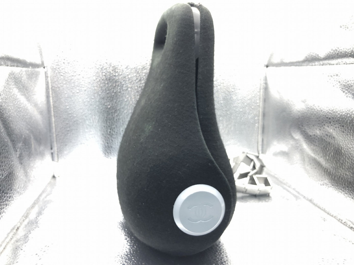 CHANEL Hip Bag Suede Black Handbag with Strap