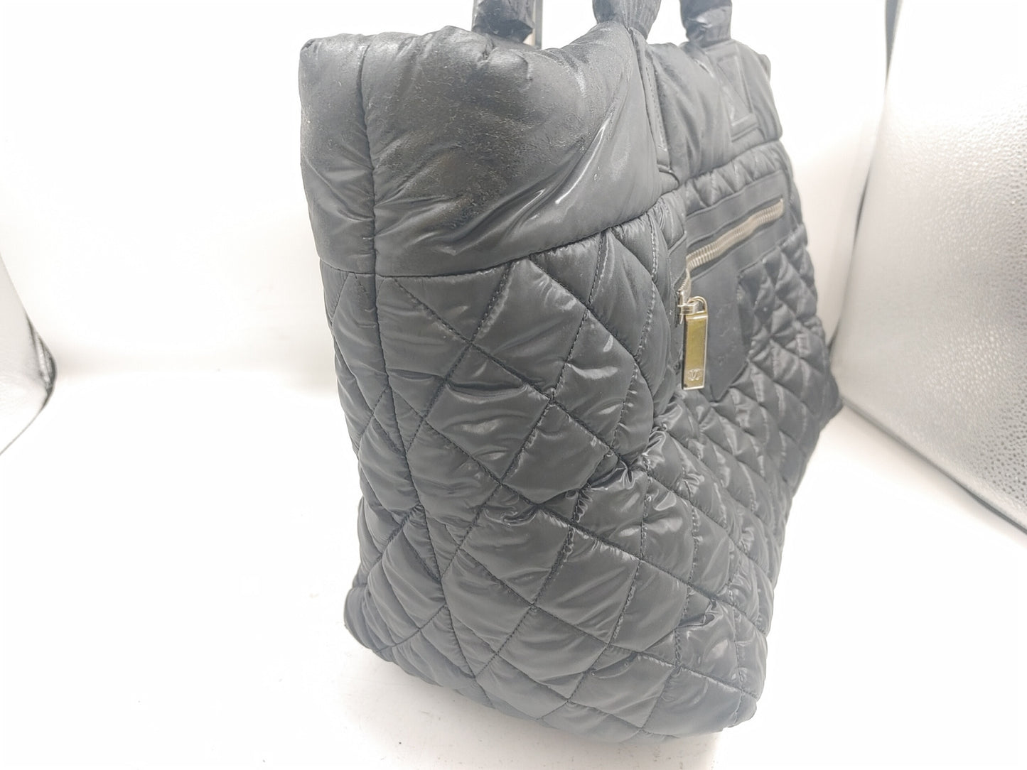 CHANEL Coco Seal 13948895 Nylon Black Tote Bag