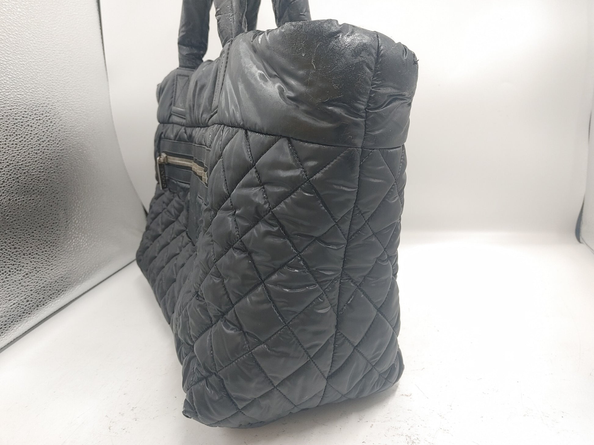 CHANEL Coco Seal 13948895 Nylon Black Tote Bag