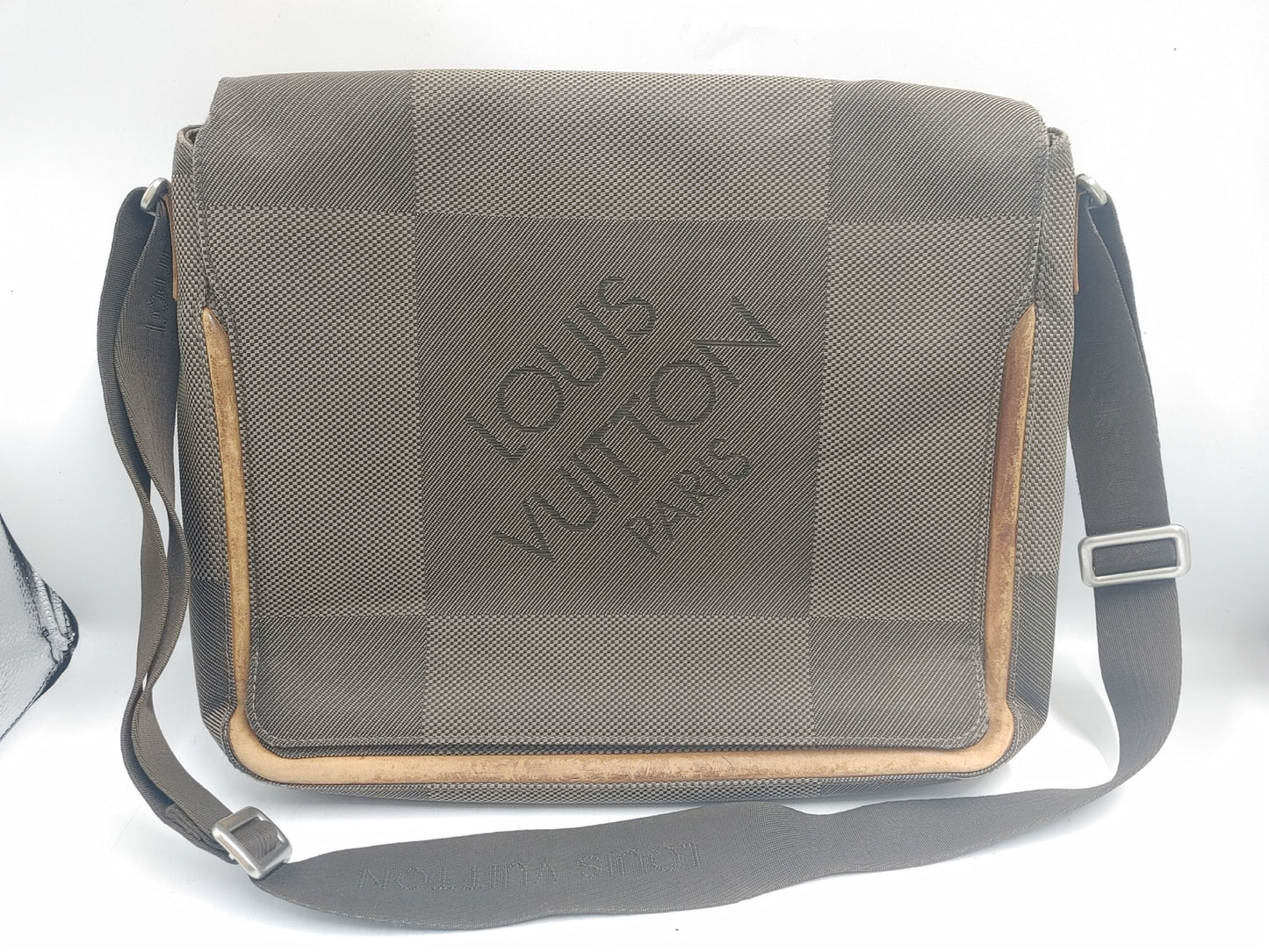 LOUIS VUITTON Damierjuen Message M93030 VI0034 Canvas Tail Shoulder Bag