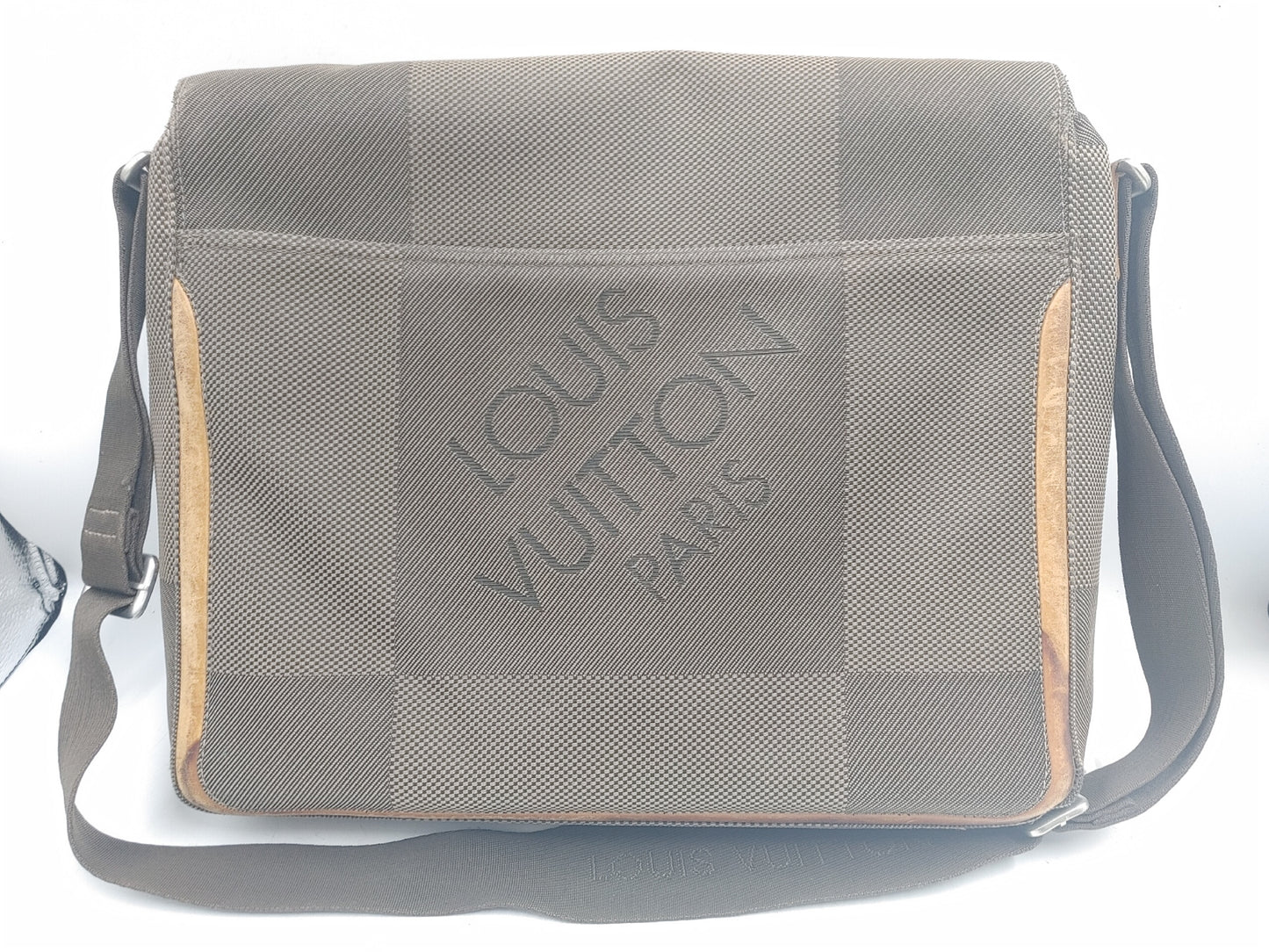 LOUIS VUITTON Damierjuen Message M93030 VI0034 Canvas Tail Shoulder Bag