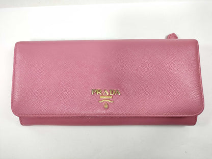 PRADA Long Wallet Pink Leather Wallet