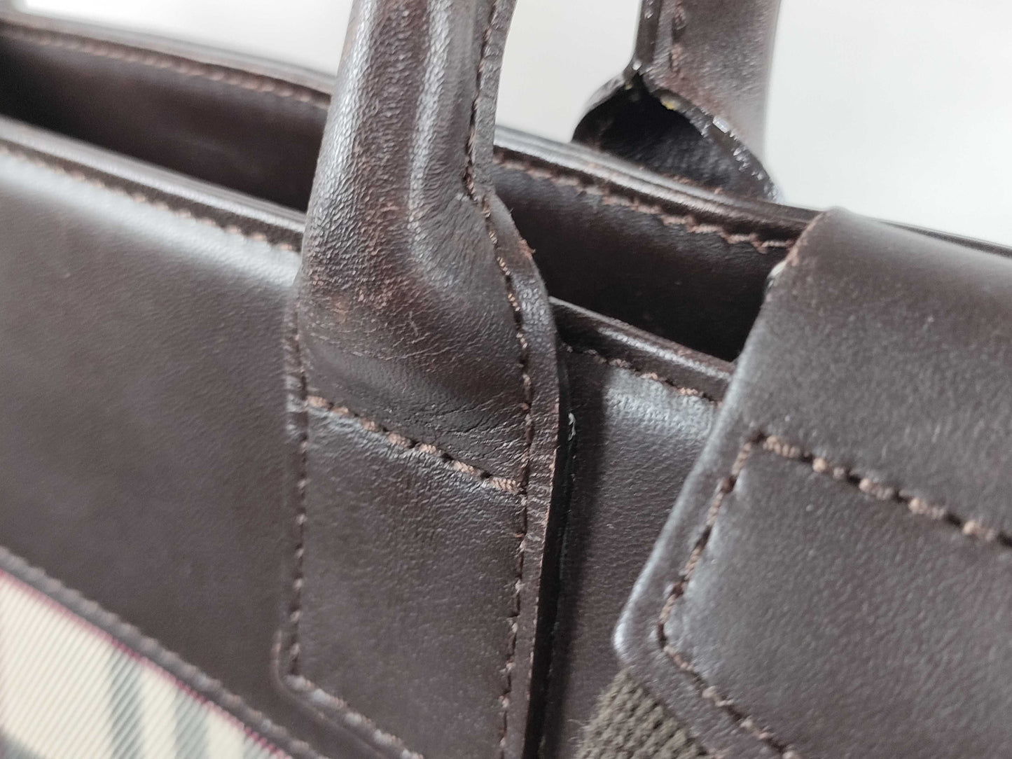 BURBERRY 2-Way Handbag Nova Check Beige Handbag