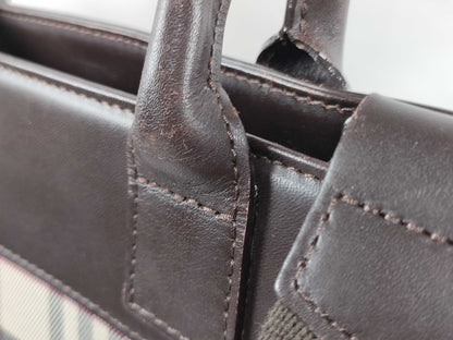 BURBERRY 2-Way Handbag Nova Check Beige Handbag