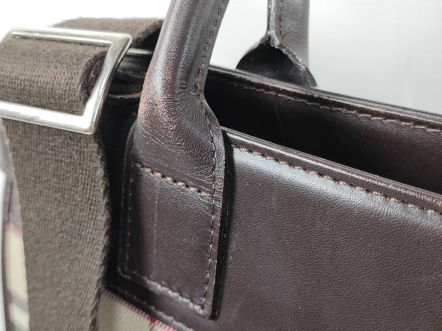 BURBERRY 2-Way Handbag Nova Check Beige Handbag