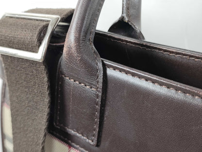 BURBERRY 2-Way Handbag Nova Check Beige Handbag