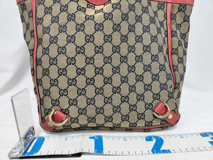 GUCCI GG Canvas Gucci 130739 Tote Bag Abbey Line GG Canvas Red Beige Tote Bag