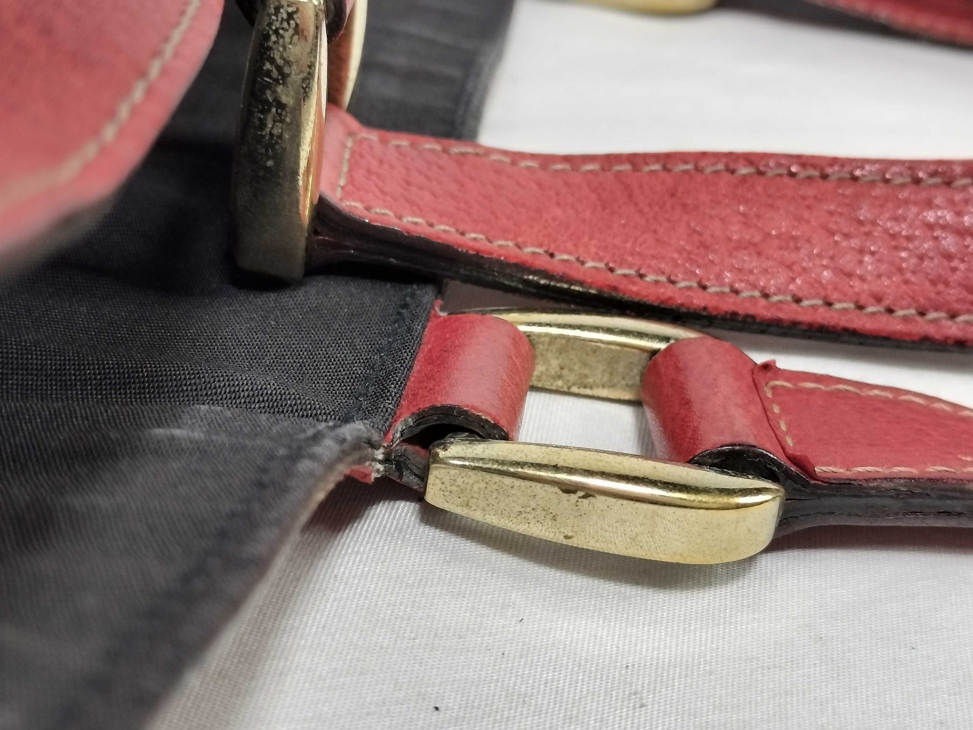 GUCCI GG Canvas Gucci 130739 Tote Bag Abbey Line GG Canvas Red Beige Tote Bag