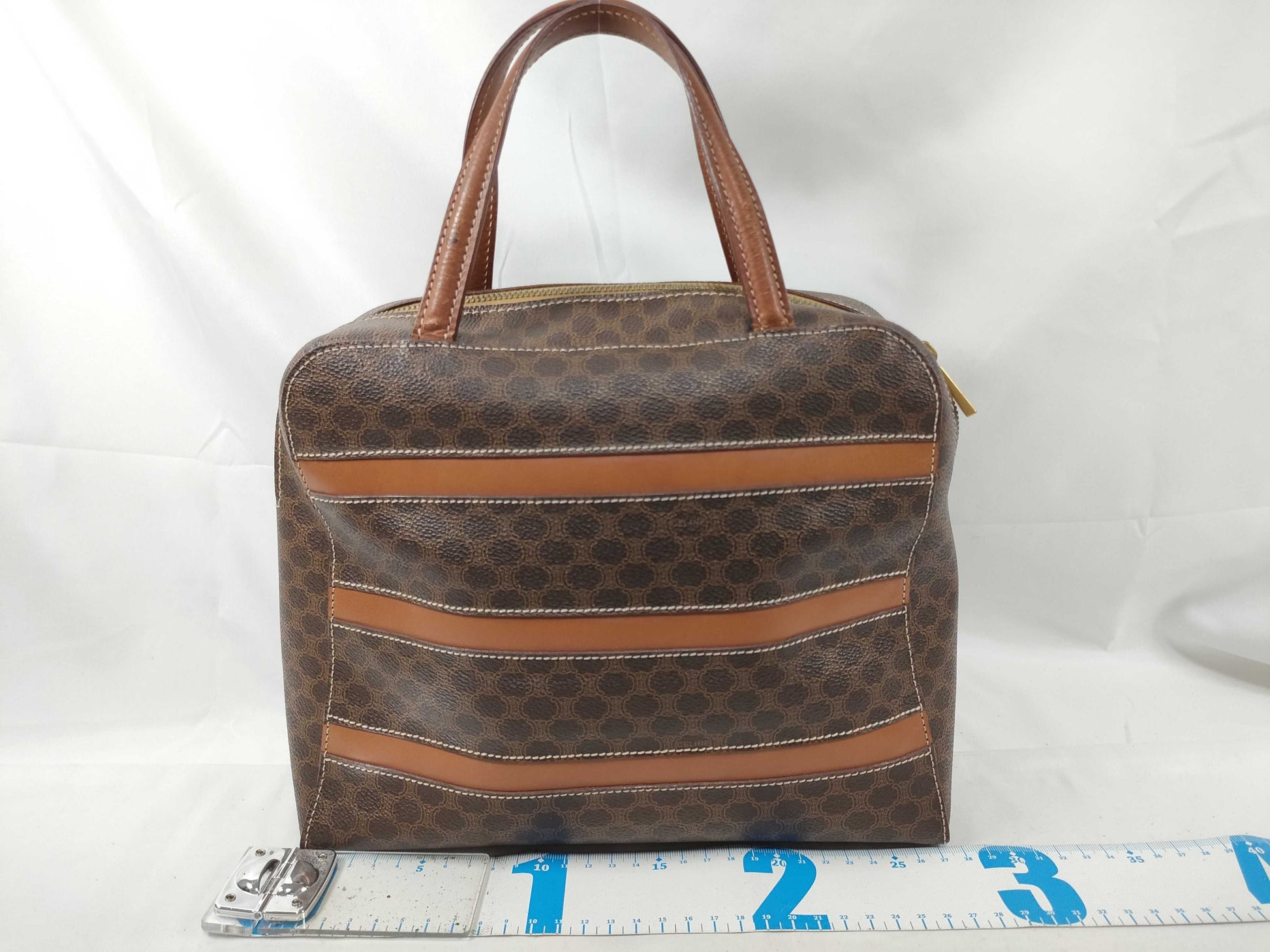 CELINE Celine MC96 Handbag Macadam Leather Brown Handbag