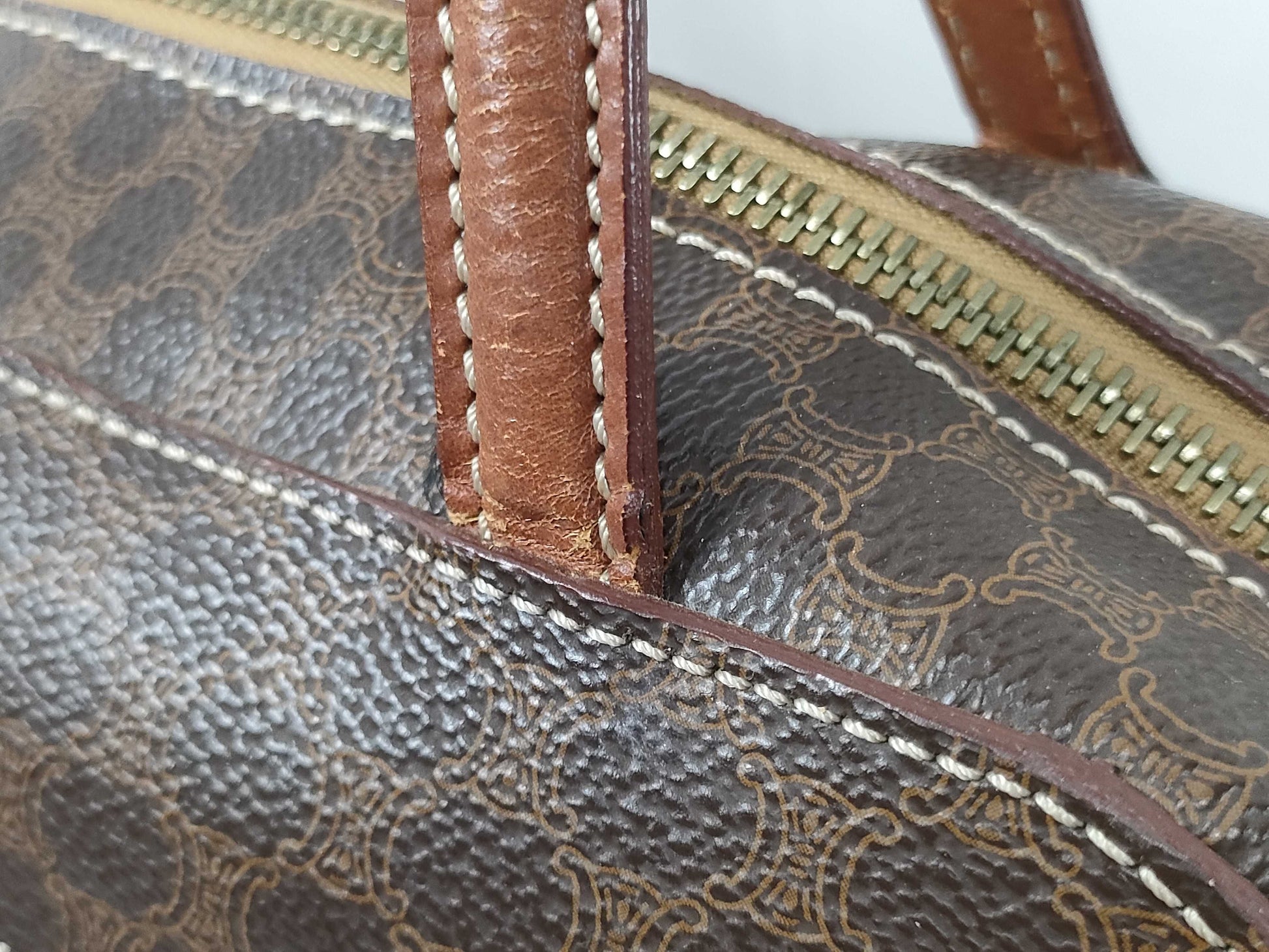 CELINE Celine MC96 Handbag Macadam Leather Brown Handbag