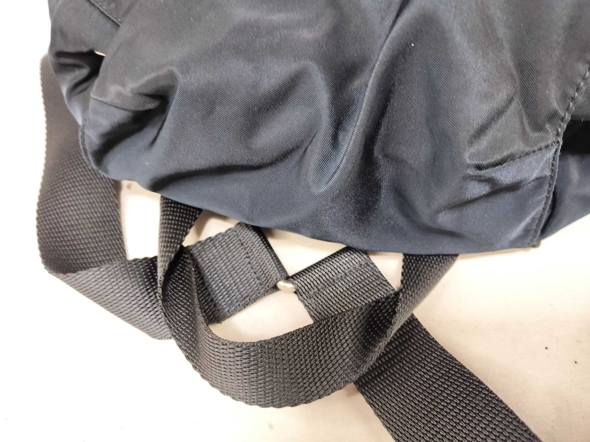 PRADA Nylon Prada Rucksack Small Backpack Nylon Triangle Plate Navy Dark Blue Rucksack