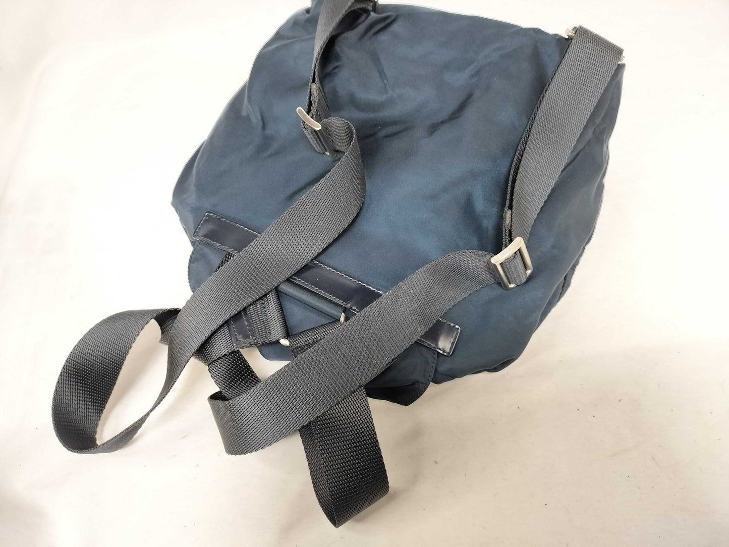 PRADA Nylon Prada Rucksack Small Backpack Nylon Triangle Plate Navy Dark Blue Rucksack