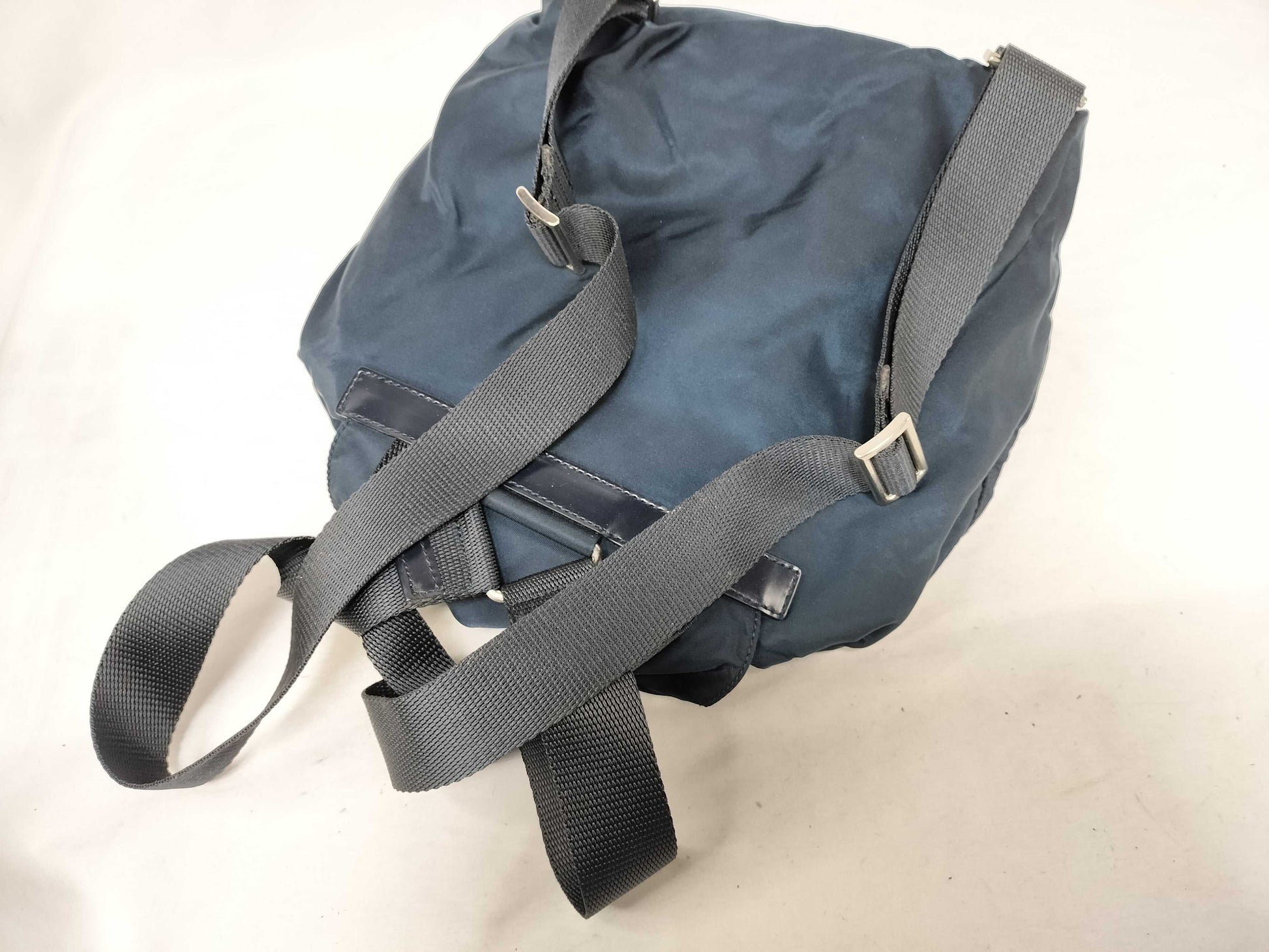 PRADA Nylon Prada Rucksack Small Backpack Nylon Triangle Plate Navy Dark Blue Rucksack