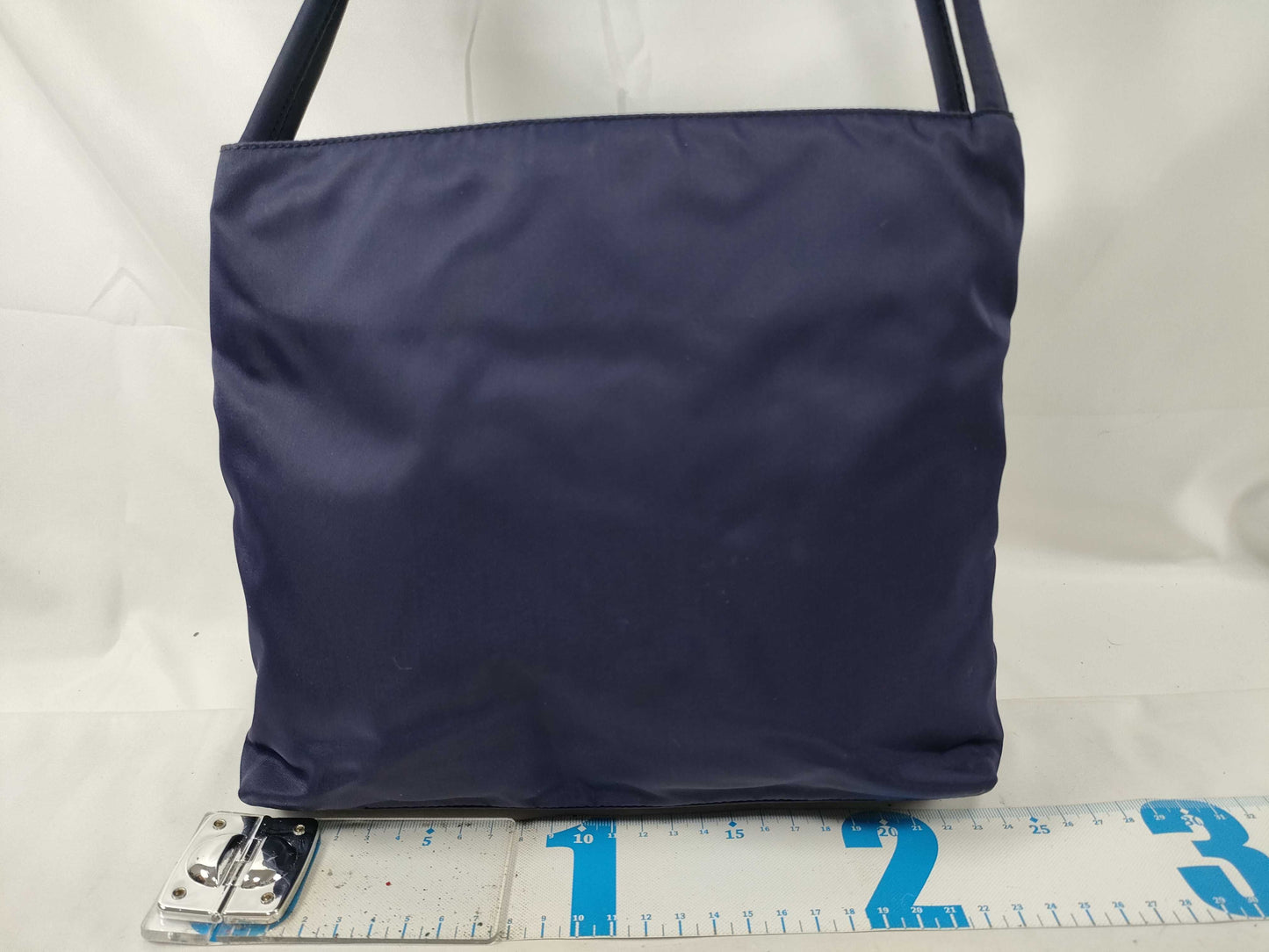 PRADA Nylon Prada Tote Bag Nylon Triangle Plate Navy Tote Bag