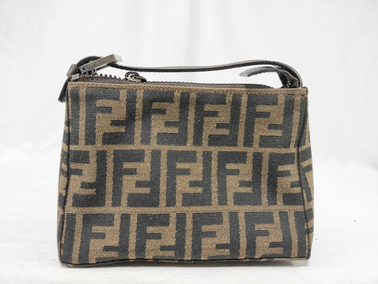FENDI Zucka Fendi 2349-26580-002 Pouch Zucca Canvas Khaki Pouch
