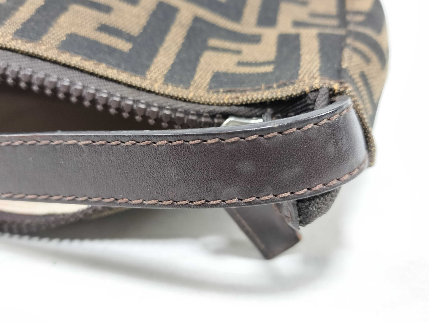 FENDI Zucka Fendi 2349-26580-002 Pouch Zucca Canvas Khaki Pouch