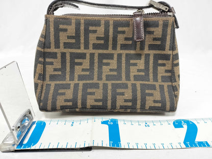 FENDI Zucka Fendi 2349-26580-002 Pouch Zucca Canvas Khaki Pouch