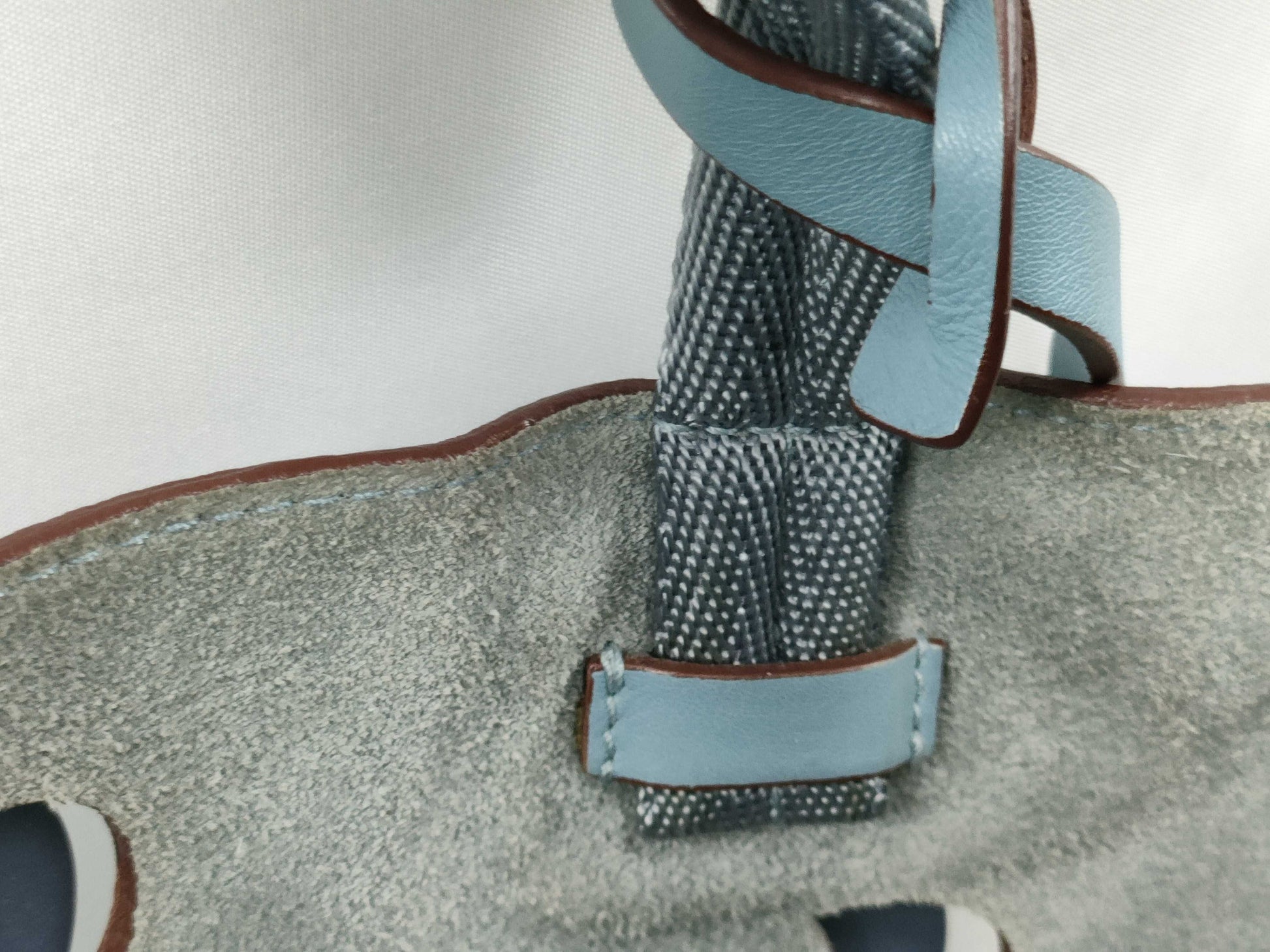 PRADA Tote Bag Leather Light Blue Tote Bag