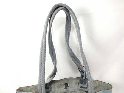 PRADA Tote Bag Leather Light Blue Tote Bag