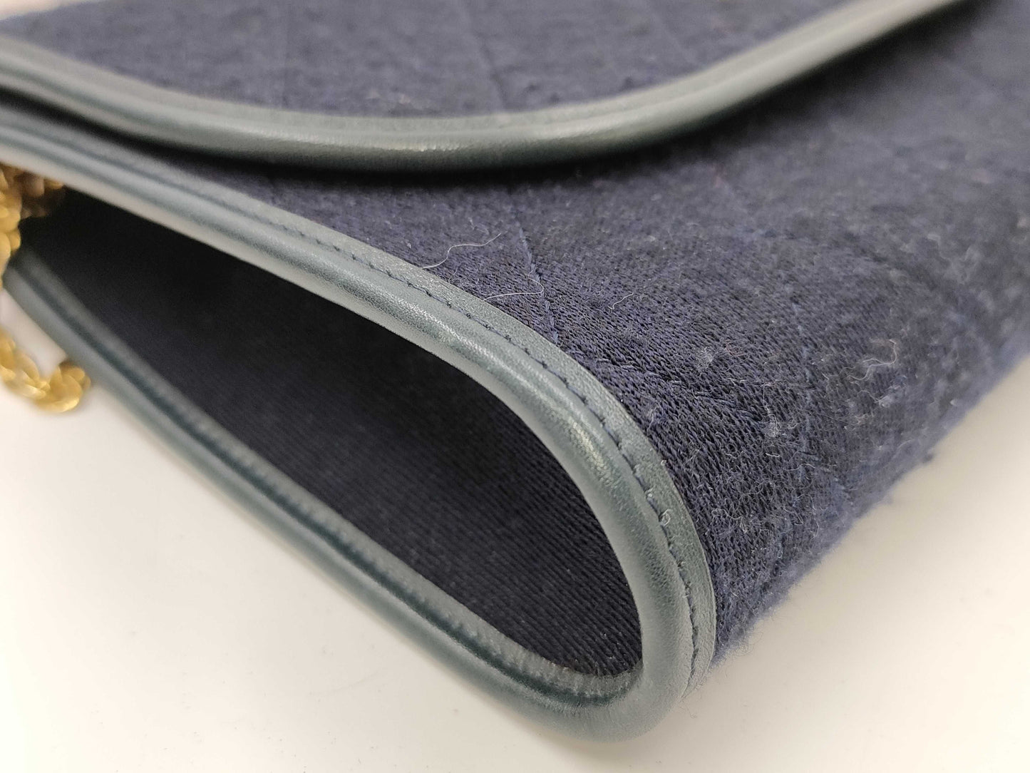 CHANEL Cotton Chain Bag Seal Blurred Shoulder Bag