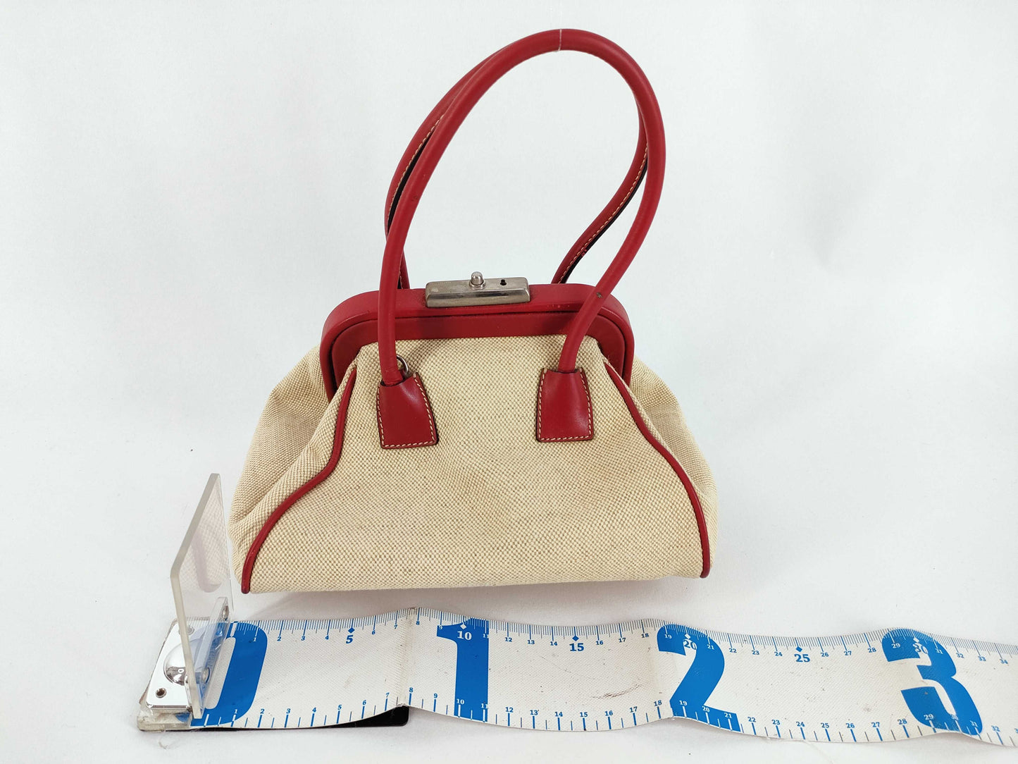 PRADA Prada Canvas x Leather Purse Purse Handbag