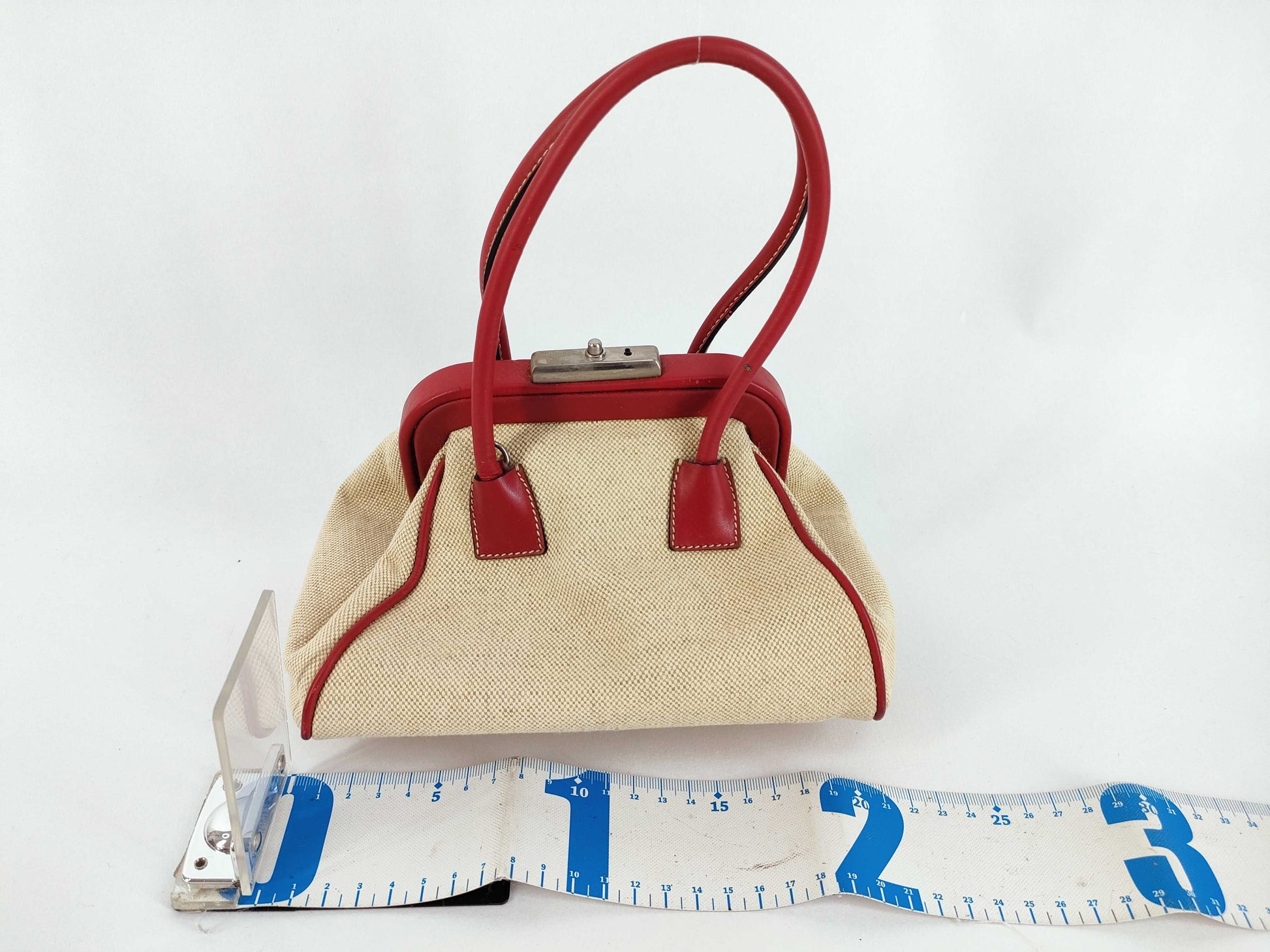 PRADA Prada Canvas x Leather Purse Purse Handbag