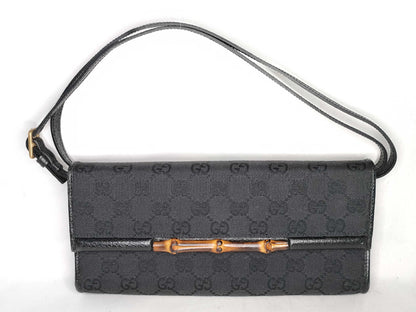 GUCCI GG Canvas Gucci GG Canvas Bamboo Handbag 117594 Handbag
