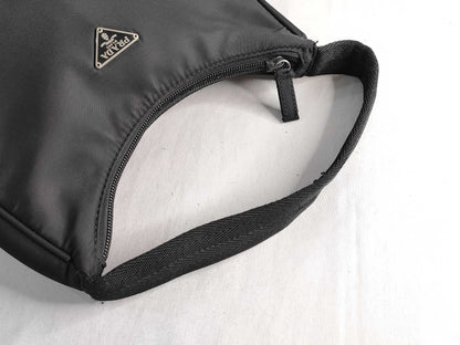 PRADA Nylon Prada Tesuto Handpouch Black Handbag