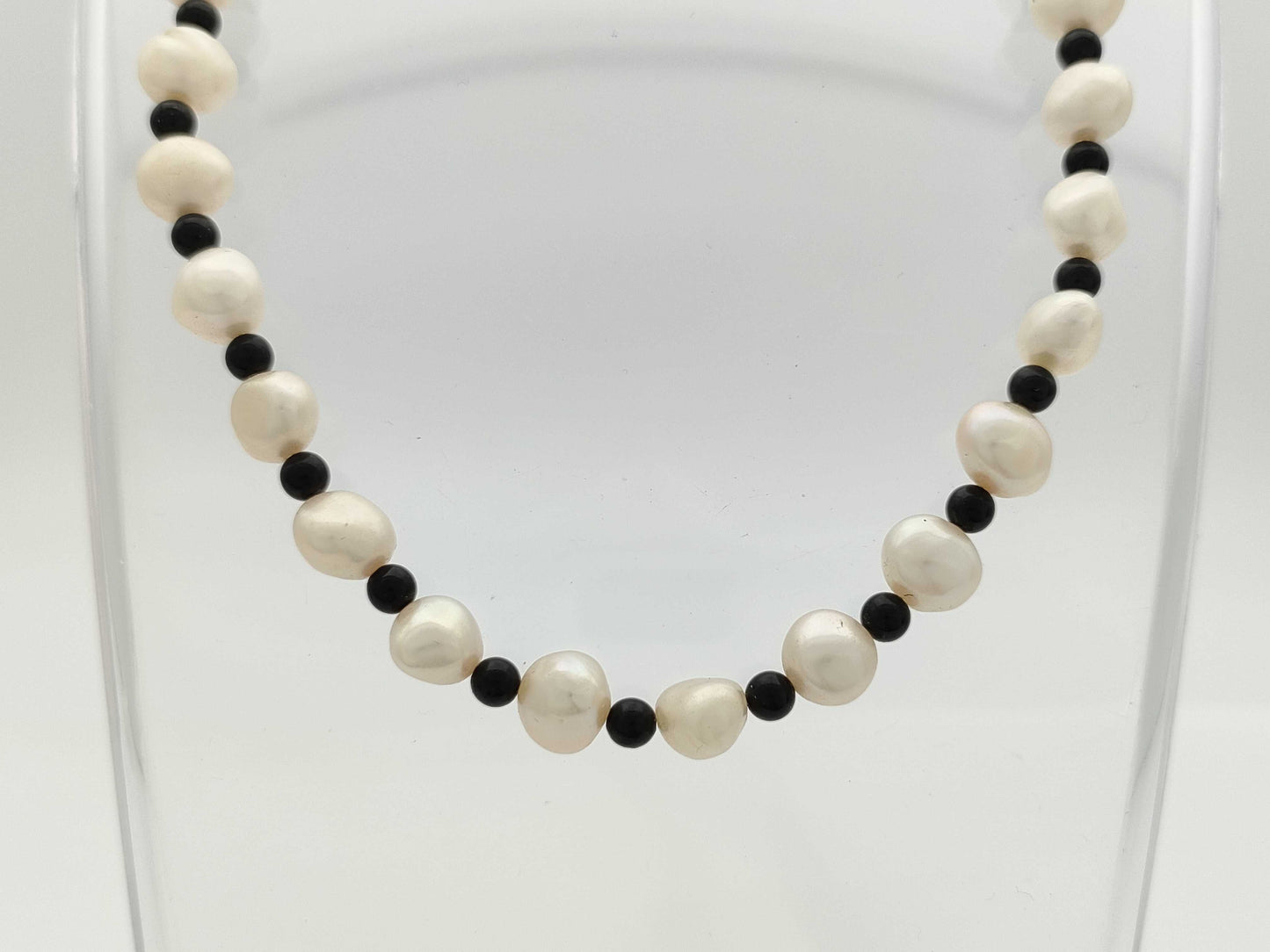 Colored stone freshwater pearl diameter approx. 7.0-8.0mm SV 27.3g necklace 
