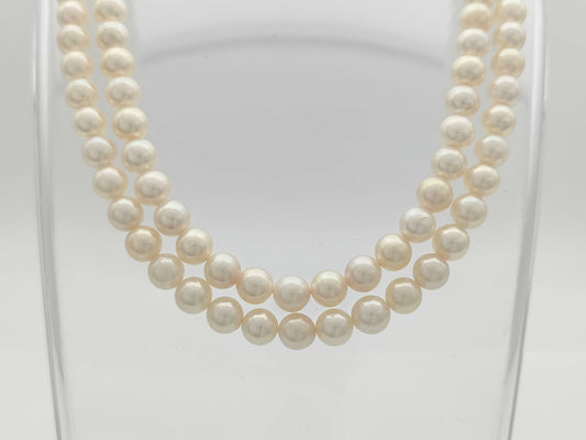 Akoya Semi Round Pearl Diameter Approx. 7.0-7.4mm SV 62.5g Necklace 
