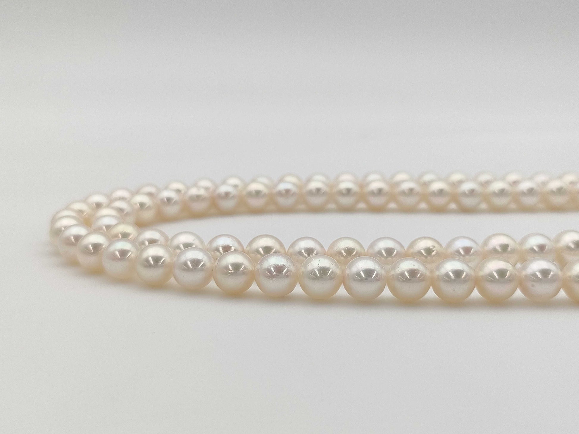 Akoya Semi Round Pearl Diameter Approx. 7.0-7.4mm SV 62.5g Necklace 