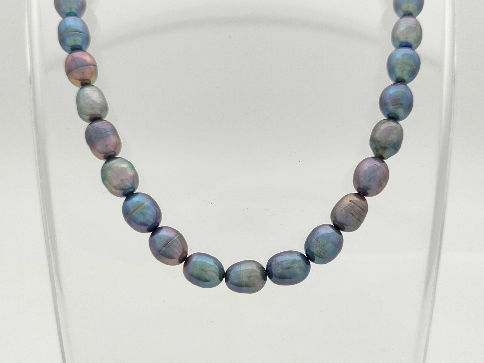 Semi-round pearl diameter approx. 8.0-8.4mm Transparent stone METAL 36.6g Necklace 