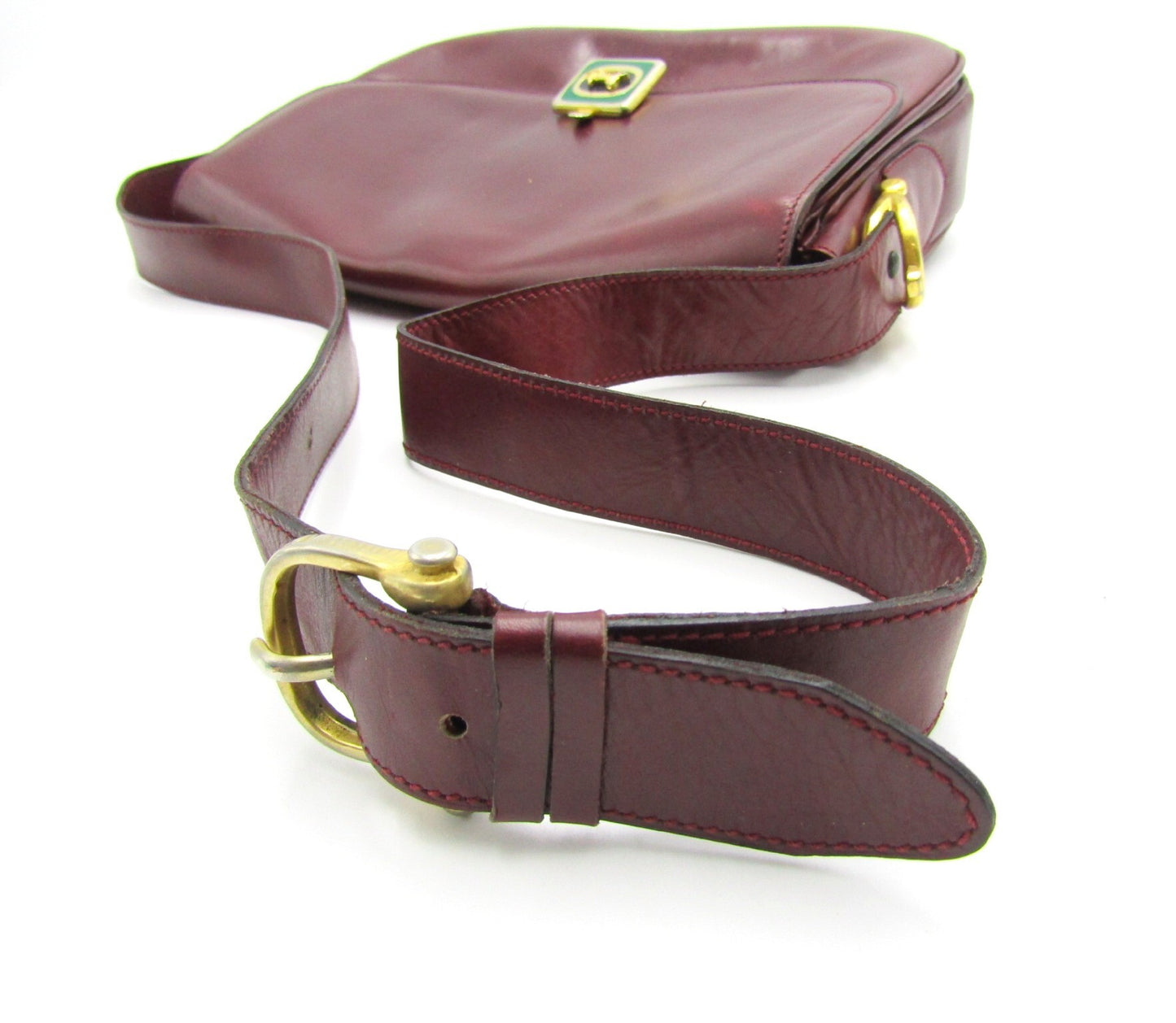 CELINE Vintage Bordeaux G Hardware Shoulder Bag