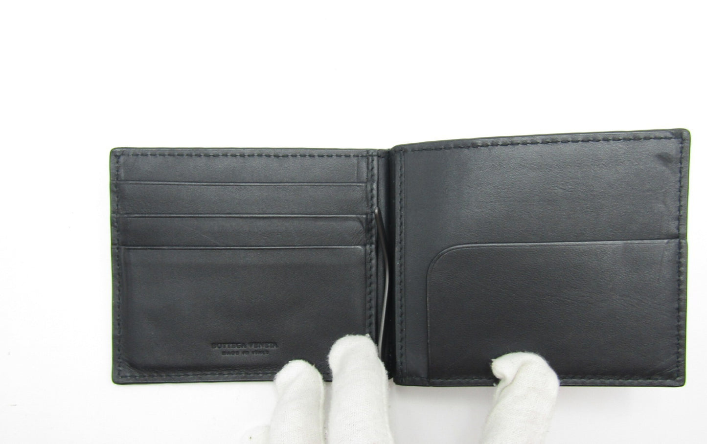 BOTTEGA VENETA Intrecciato Money Clip Black 592626 V3US1 8803 Wallet